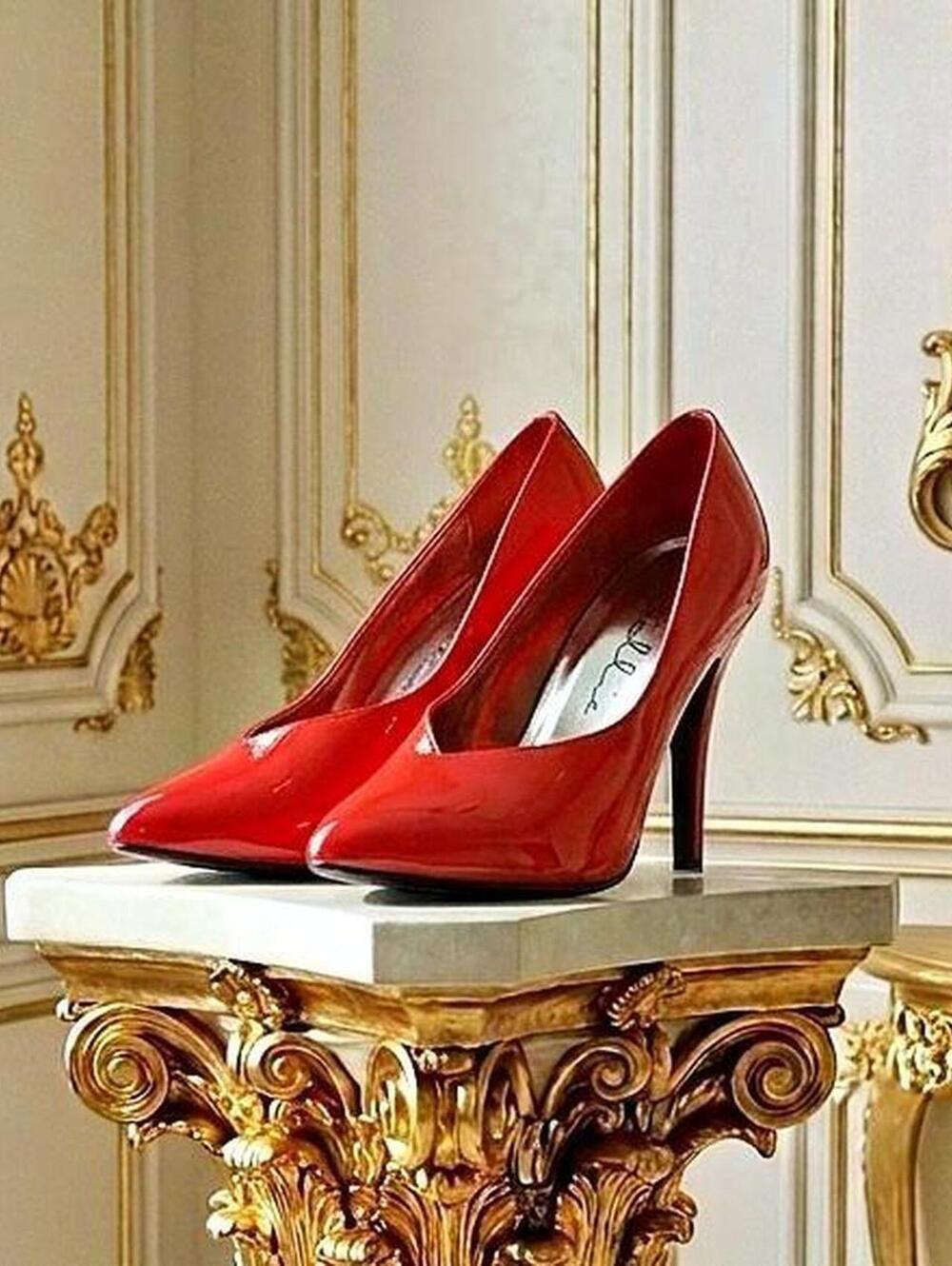 Ellie Blood Red Patern Goth Pumps Shoes Dark Alt